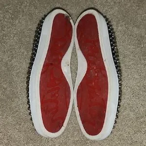 Used Christian Louboutin Men\'s Studded Slip-On Shoes - Black and Red Christian Louboutin | Shoes | Used Christian Louboutin Mens  main image 3